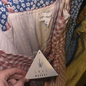 Lost + Wander Pink Checkered Dress